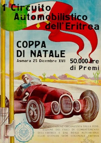 Asmara 1938 Motor Race Poster automotive wall poster