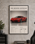Ferrari 488 Modern Supercar Poster