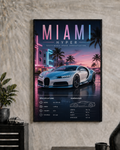 Bugatti Chiron Miami Poster