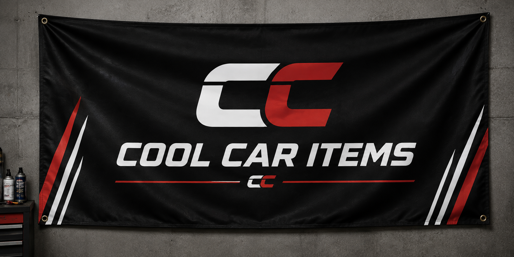 Cool Car Items Garage Banner